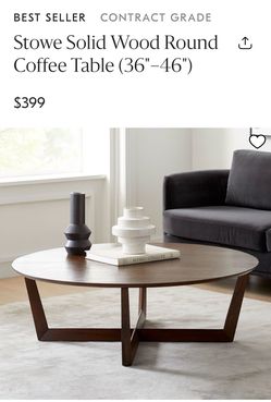 West Elm Stowe Solid Wood Round Coffee Table