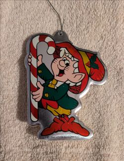 Elf Ornament Red Green White Silver Keebler Elf 1986 Vintage