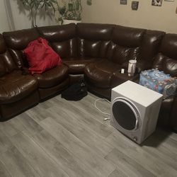 Leather Reclining Sectional 