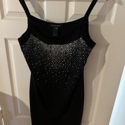 Ashley Stewart Black Rhinestone Bodycon Dress – Size Large ✨