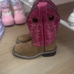 Toddler Girl Cow Bow Boots 