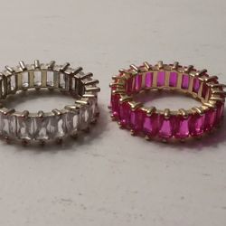 4 Eternity Gold Plated Cubic Zirconia Rings