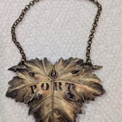 1833  Large Sterling Silver Decanter Wine Label "Port"