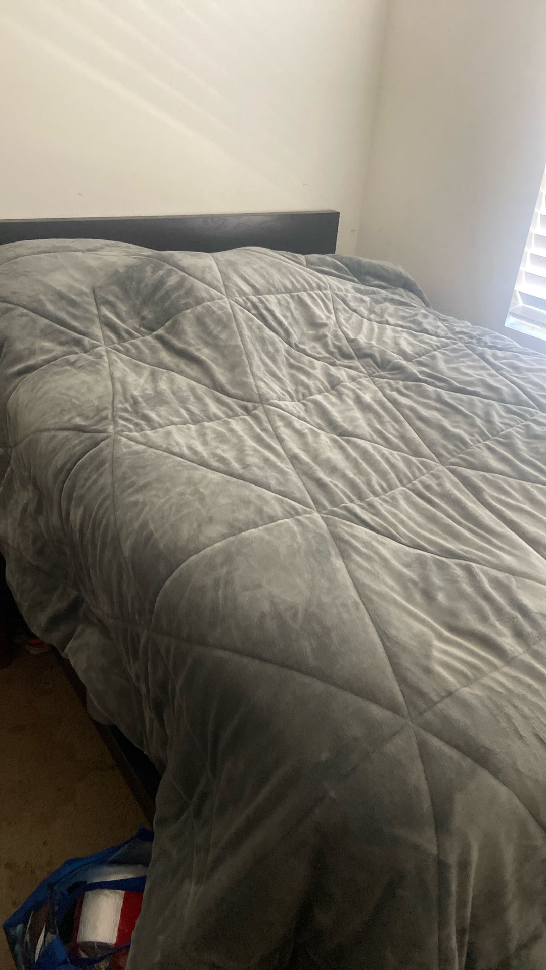 Bed Frame Black, Box Spring And Full size Mattress