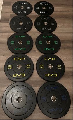 CAP Olympic Bumper Plate Set – 260 LB Total – Brand New