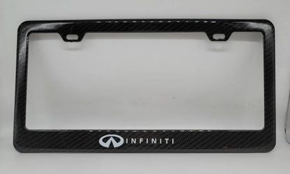 BRAND NEW INFINITI 100% Real Carbon Fiber License Plate Frame Tag Cover Original 3K