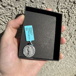 St Jude moissanite medallion sterling silver 925