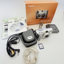 Canon Powershot A610 5.0 MP Digital Camera Flip Screen W/Box