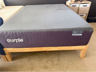 Queen Purple RestorePremier Firm Mattress + Purple Bed frame Included
