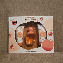 Sweet peach body spray, lotion and body wash