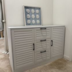 Vandana Interiors Modern 46.7" Chest Dresser Buffet Sideboard 3 Drawer 2 Door Storage Cabinet