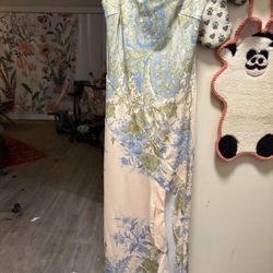 Monet Floral Print Split Midi Dress