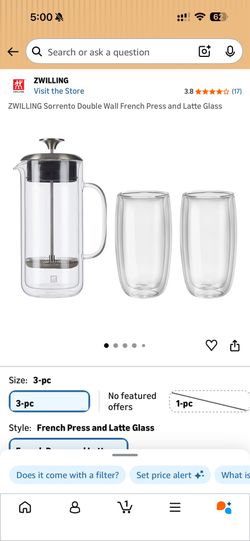 Zwilling French press and cups