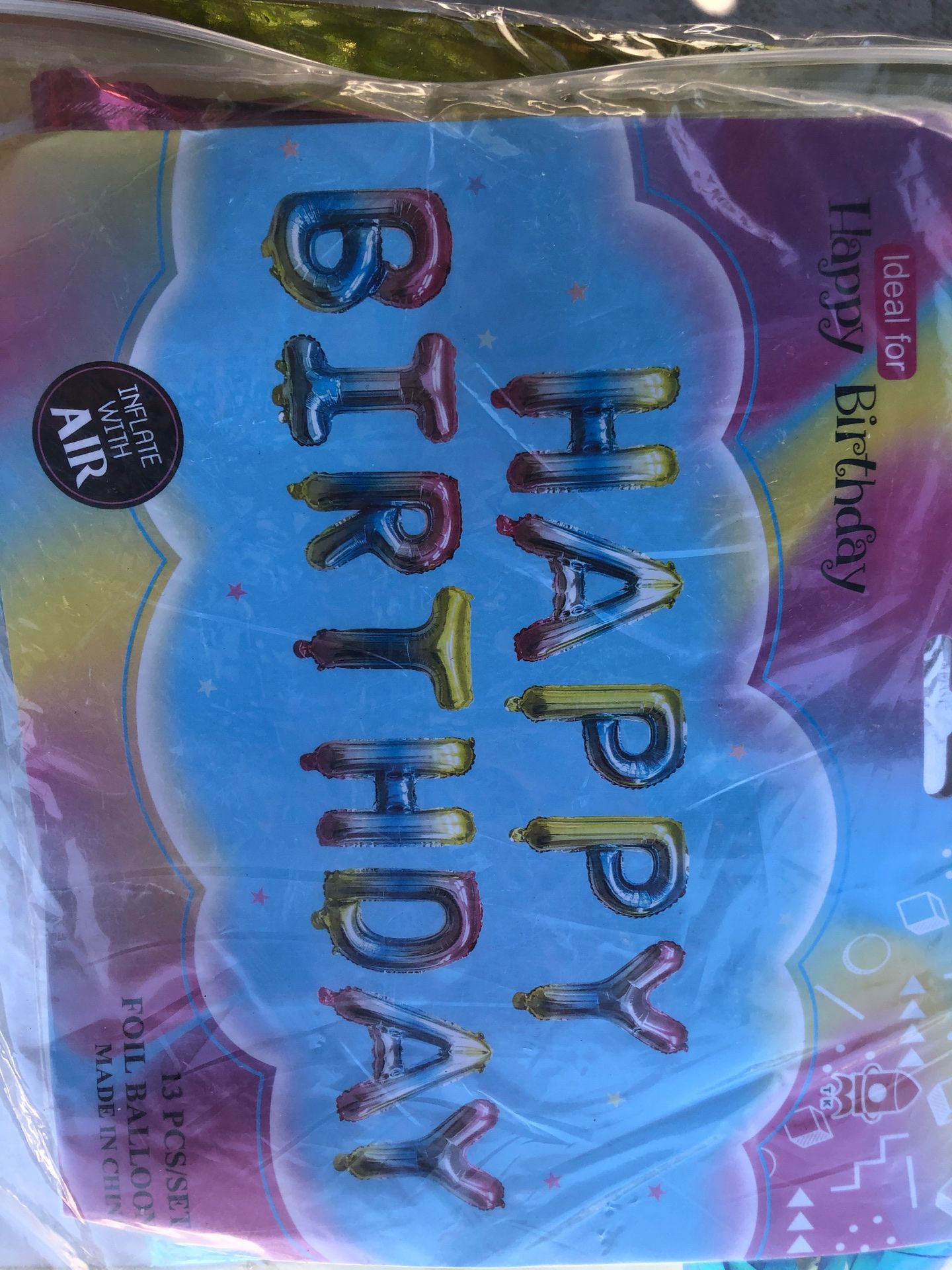 Pastel Rainbow “Happy Birthday” balloons