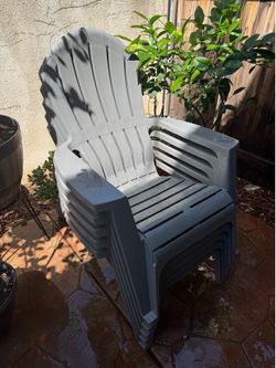 Five Charcoal Resin Adirondack Chairs