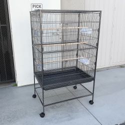 New $100 Large 52” Bird Cage for Parakeet Parrot Cockatiel Canary Finch Lovebird, Size 31x19x52” 