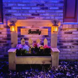 Rustic Wooden Planter Bench – Handmade Garden Decor