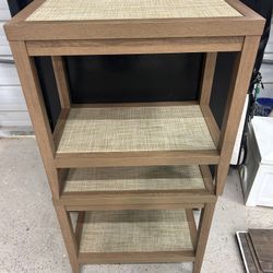 SICOTAS Rattan Night Stand Bedside Table