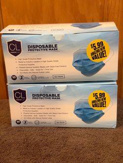 NEW Disposable Protective Face Masks…$5 Each