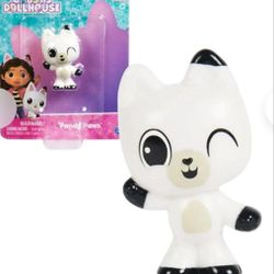 Gabby's Dollhouse Pandy Paws Cat Vinyl Toy Mini Figure White Kitten Figurine 2".