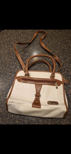 Purse Cherokee cream with tan trim, double strap plus single strap purse
