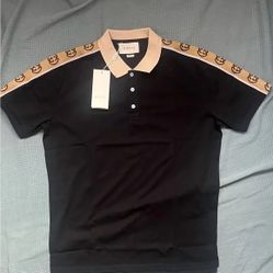 Gucci Black and Tan Men's Shirt