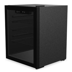 100 Can Mini Fridge, Beverage Refrigerator with Glass Door, Black