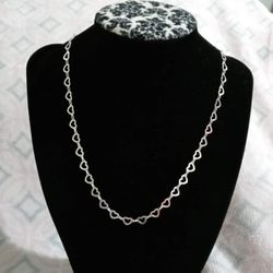 925 Sterling Silver Chain/Cadena De Corazones De Plata 925