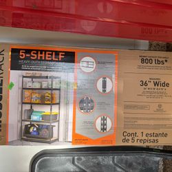 Muscle Rack 5-Shelf Heavy Duty Adjustable Metal Garage Storage Shelving Unit in Black (36 in. W x 72 in. H x 18 in. D)