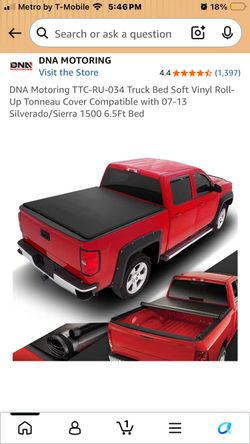 DNA Motoring TTC-RU-034 Truck Bed Soft Vinyl Roll-Up Tonneau Cover Compatible with 07-13 Silverado/S