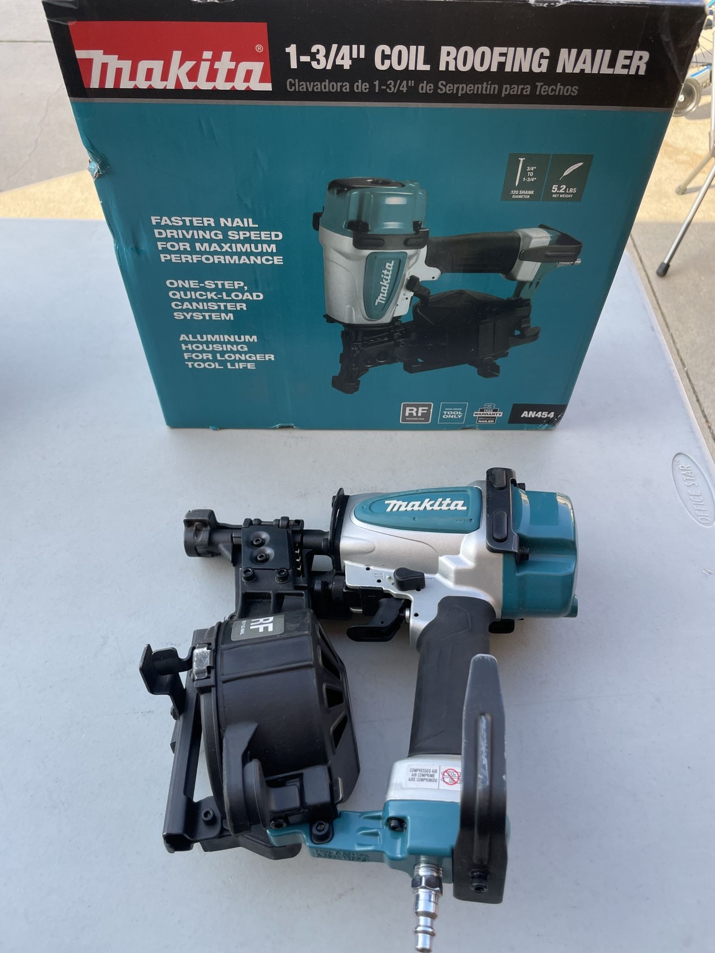 Like New Makita Air Roofing Nailer Coil 1-1-3/4”