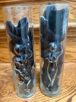 Vintage pair of Libbey Glasses, La Femme and L'Homme Highball Glasses