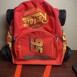 Lightning McQueen Disney Pixar Backpack Car Rust-eze Childs Size