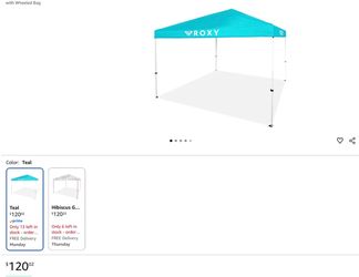 Pop-Up Canopy with Wheeled Bag - Teal