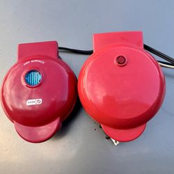 Dash Mini Waffle Maker + Nostalgia MyMini Griddle (Used, Works Great!)