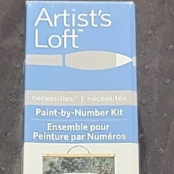 Artist's Loft Paint-by-Number Vtg winter car scene Kit 16" x 20" with hanger New