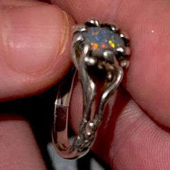 Australian Lighting Ridge Black Opal Ring