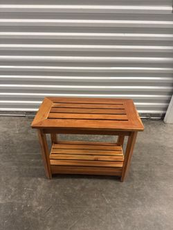 Mesa auxiliar de Teca estilo spa y exterior