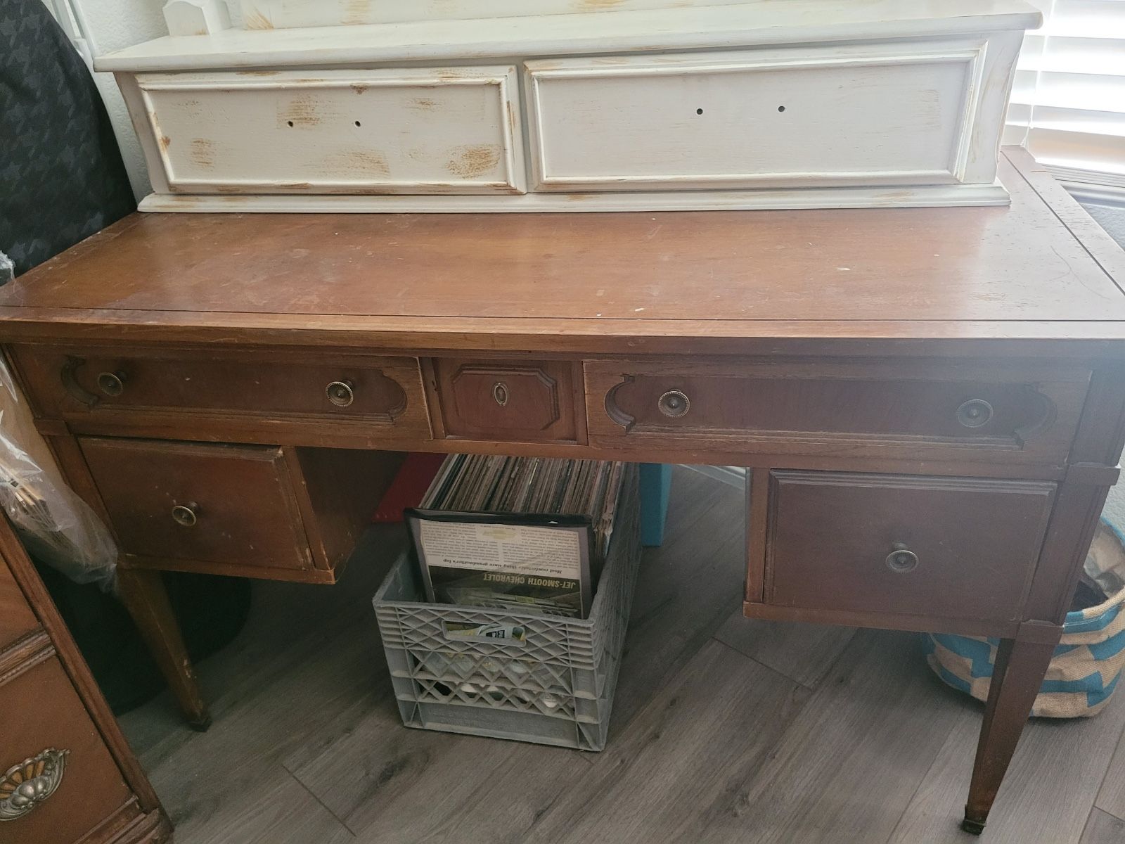 Antique Desk And Armoire Chest 