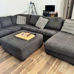 Grey sectional couch