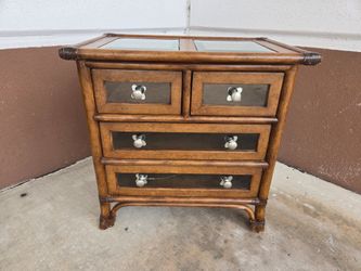 Side table / Small Nightstand / MCM Vintage faux bamboo