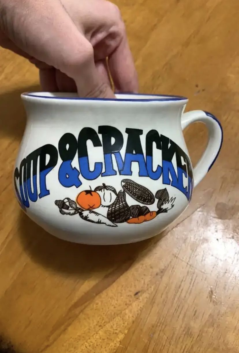 Soup & Crackers Mug Vintage 