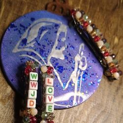 WWJD LOVE Crystal Beaded Barrette Sets 