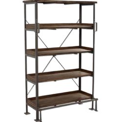 World Market Emerson Industrial Wood & Metal Bookshelf - 4 Tier Shelf