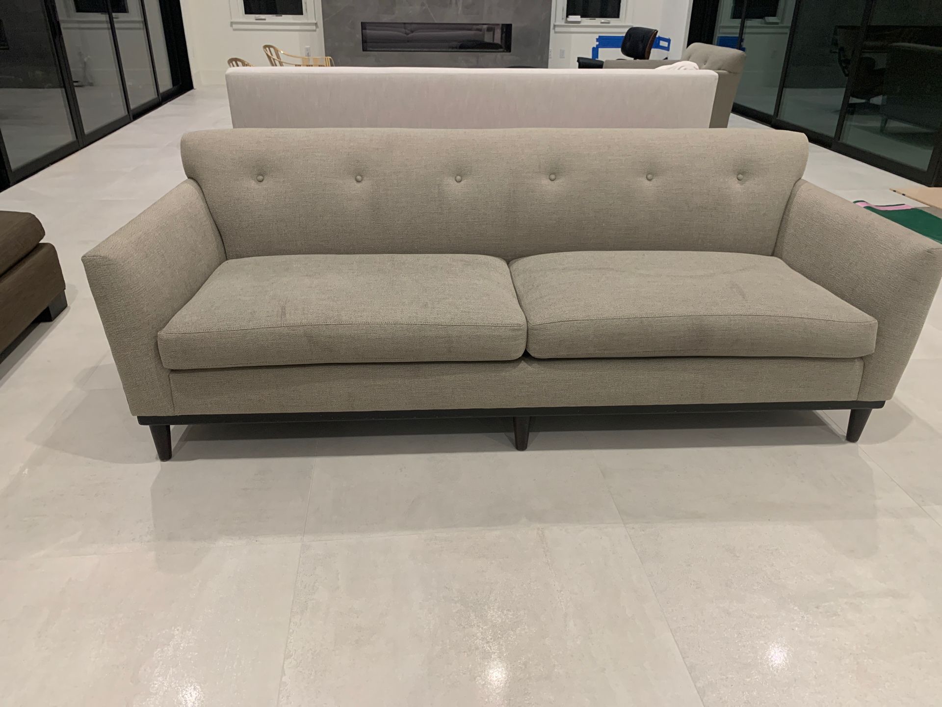 Grey contemporary comfortable couch