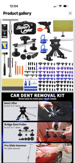 Super PDR 169PCS Dent Puller Kit Paintless Removal Set with 100W Glue Gun and Slide Hammer - for Repairing Car Dents Hail Damage and Door Dings on Aut
