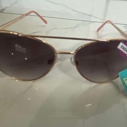 Piranha Womens Fashion Sunglasses Style # 60015 Pink Arm Tip Gold Fram
