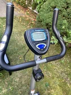 excercise bike and coffee table