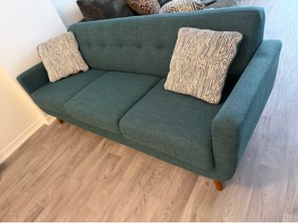 Dark Teal Fabric Sofa