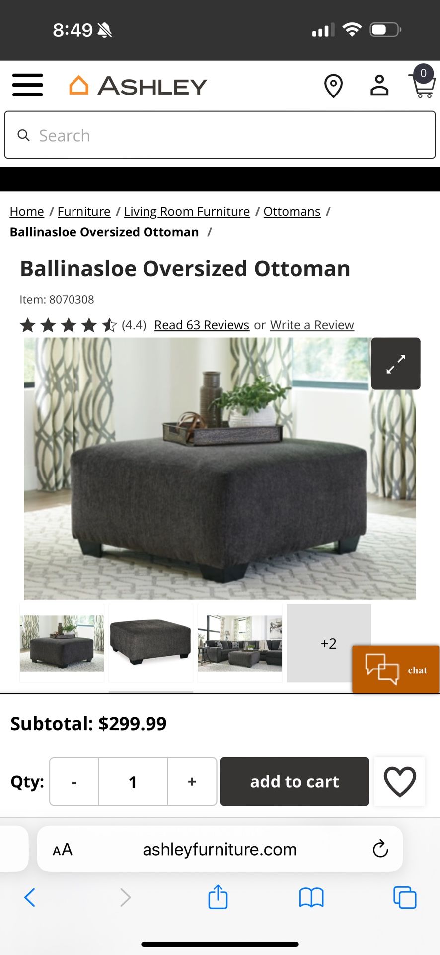 BRAND NEW OVERSIZED BALLINSOLE OTTOMAN